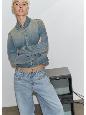 Zara TRF ZIP-UP DENIM JACKET
